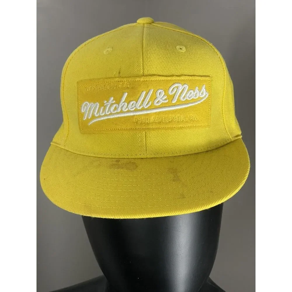 Mitchell &‎ Ness Yellow Fitted Hat Size 7 1/2